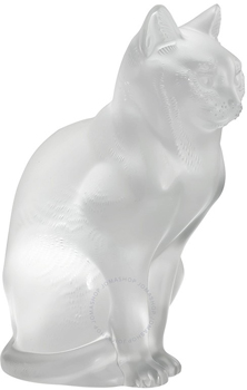 مجسمه  کریستال شفاف 10 21X سانتی متری گربه نشسته