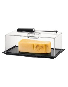 ظرف نگهداری و چاقوی پنیر ورقه ساز مشکی بیسترو