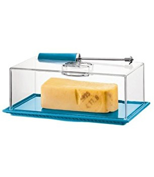 ظرف نگهداری و چاقوی پنیر ورقه ساز آبی بیسترو