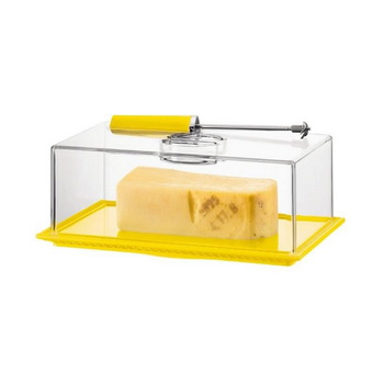 بودوم - ظرف نگهدارنده پنیر به همراه پنیر ورقه کن بیسترو - زرد