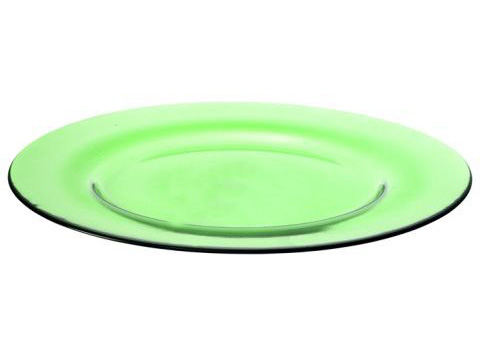 بشقاب شیشه ای سبز 35 سانتی متری پیاتو