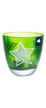 جا شمعی شیشه ای سبز استار