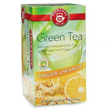 چای سبز معطر کیسه ای زنجبیل و پرتقال