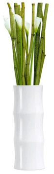 گلدان سفید 30 سانتی متری بامبو