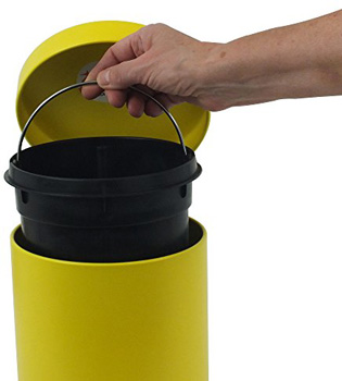 سطل زباله پدالی زرد 3 لیتری  