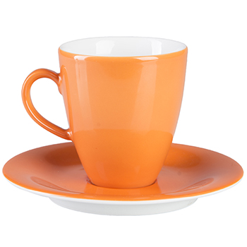 فنجان و نعلبکی قهوه خوری نارنجی 180 میلی لیتری 