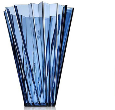گلدان پلی کربنات آبی 35 سانتی متری شانگهای