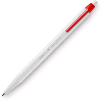 خودکار 825 سفید با جوهر قرمز 