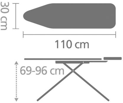 میز اتو 110x30 سانتیمتری ( سایز A) طرح شبدر