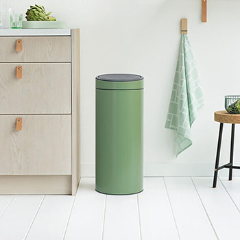سطل زباله لمسی سبز زیتونی 30 لیتری