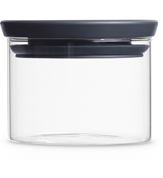 ظرف نگهداری موادخشک شیشهای خاکستری 0.3 لیتری