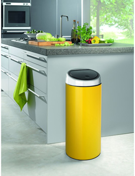 سطل زباله لمسی زرد لیمویی 30 لیتری 